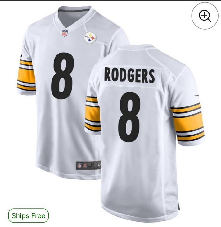 women 2026 NFL Pittsburgh Steelers #8 Rodgers white Nike jersey
